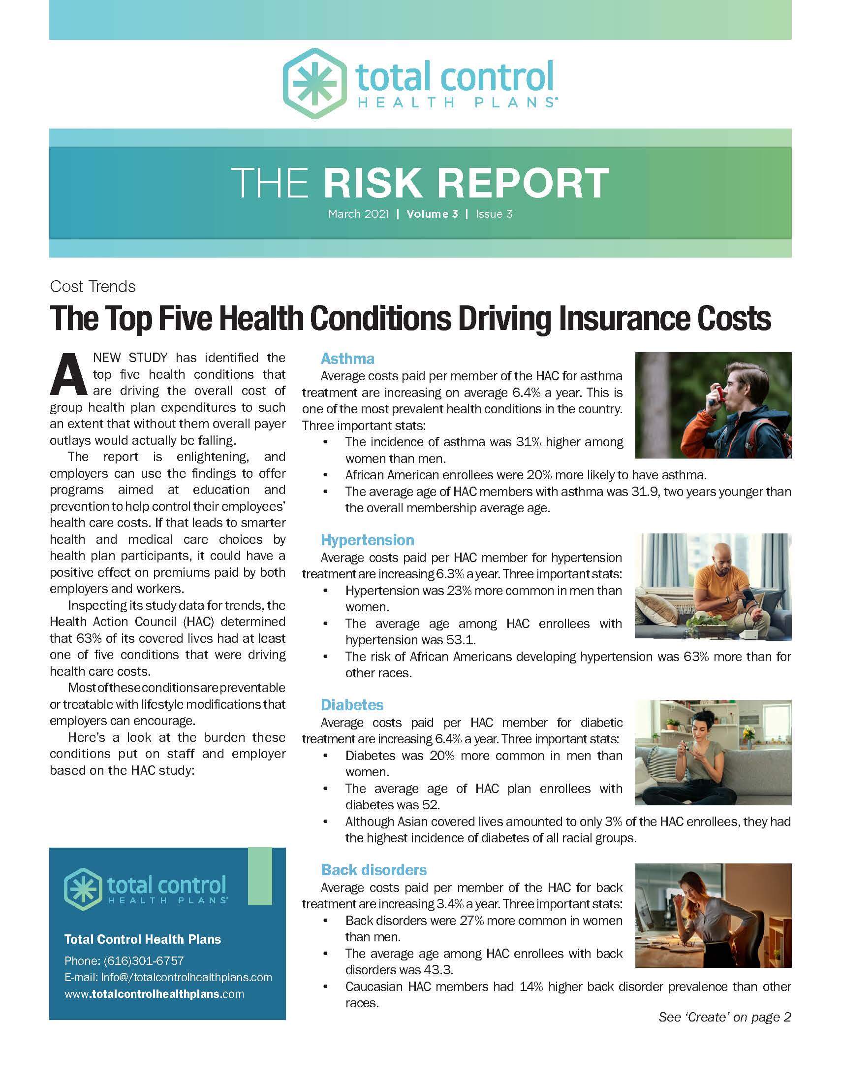 Healt Risks Report The Risk Report - March 2021 - Total Control Health Plans