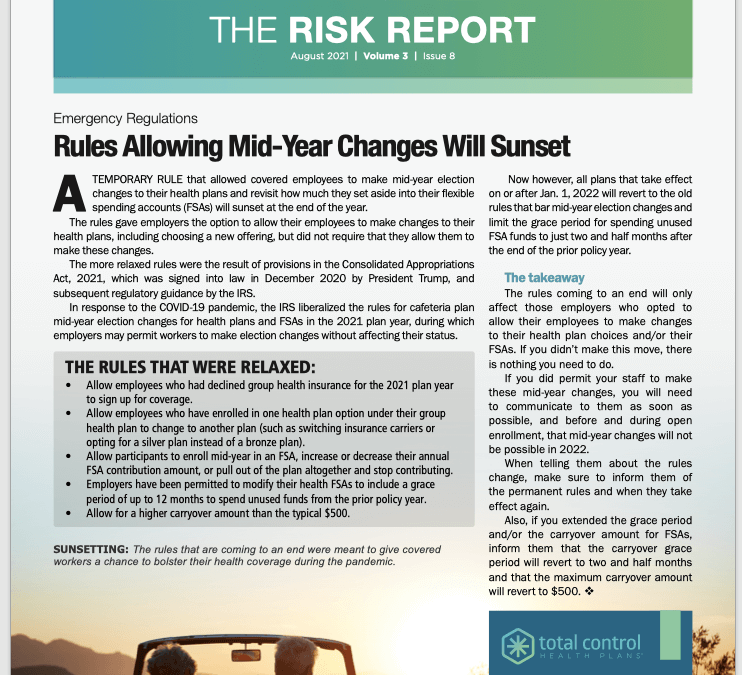 The Risk Report – August 2021